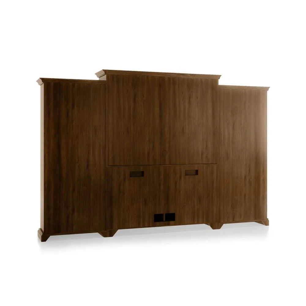 Cameo Nero Noce -Piece Entertainment Center with Open Bookcases