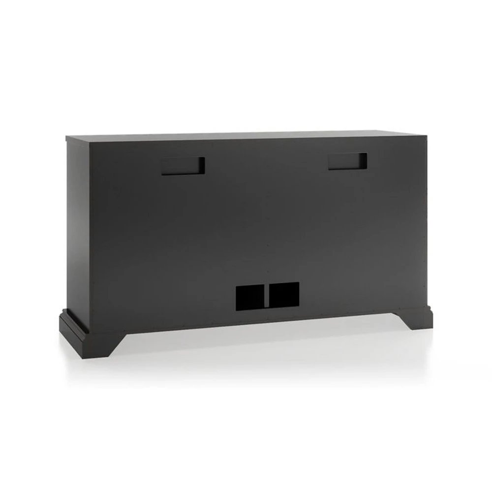 Cameo 64" Bruno Black Modular Storage Media Console with Glass Doors