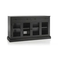 Cameo 64" Bruno Black Modular Storage Media Console with Glass Doors