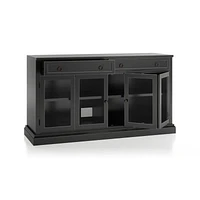 Cameo 64" Bruno Black Modular Storage Media Console with Glass Doors