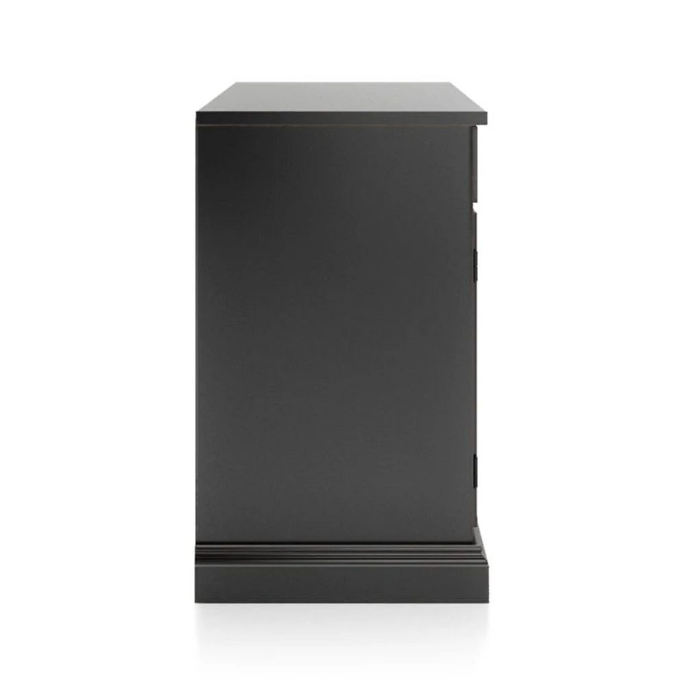 Cameo 64" Bruno Black Modular Storage Media Console with Glass Doors