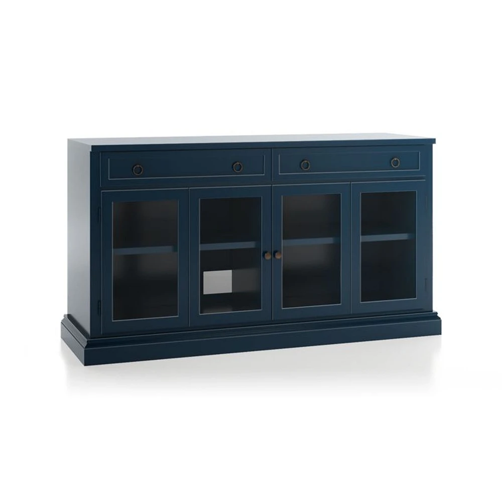 Cameo 64" Indigo Modular Storage Media Console with Glass Doors