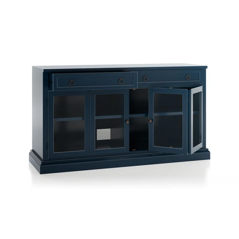 Cameo 64" Indigo Modular Storage Media Console with Glass Doors