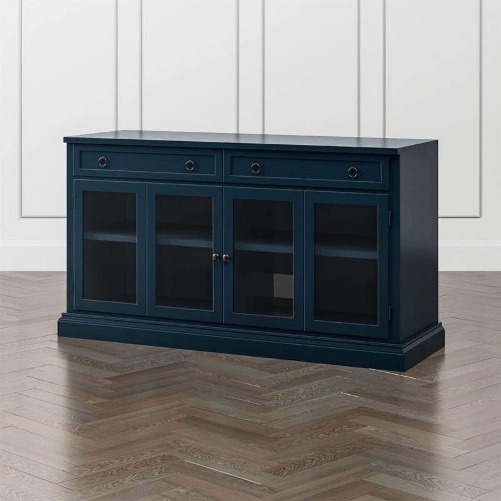 Cameo 64" Indigo Modular Storage Media Console with Glass Doors