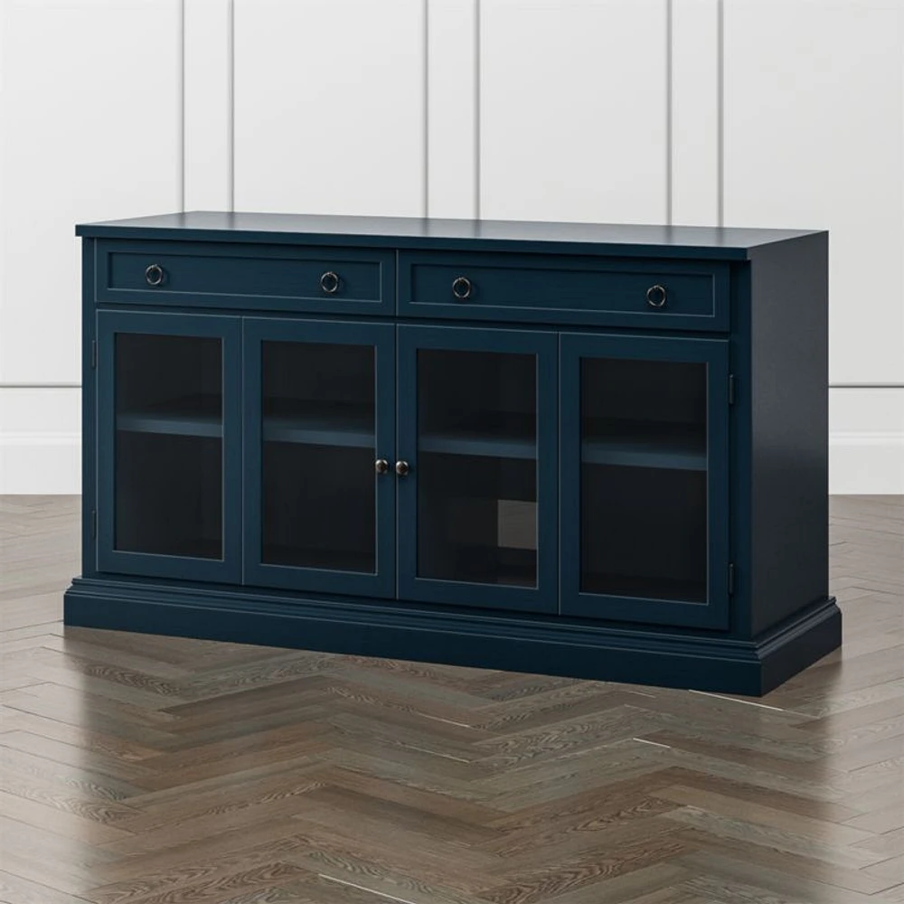 Cameo 64" Indigo Modular Storage Media Console with Glass Doors