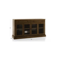 Cameo 64" Nero Noce Modular Storage Media Console with Glass Doors