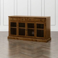 Cameo 64" Nero Noce Modular Storage Media Console with Glass Doors