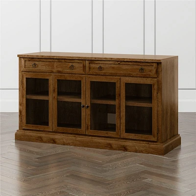 Cameo Nero Noce 62" Modular Storage Media Console with Glass Doors