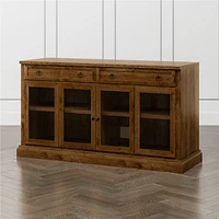 Cameo 64" Nero Noce Modular Storage Media Console with Glass Doors