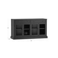 Cameo 64" Bruno Black Modular Storage Media Console with Glass Doors