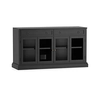 Cameo 64" Bruno Black Modular Storage Media Console with Glass Doors