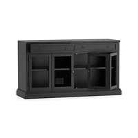 Cameo 64" Bruno Black Modular Storage Media Console with Glass Doors