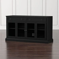 Cameo 64" Bruno Black Modular Storage Media Console with Glass Doors