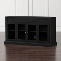Cameo 64" Bruno Black Modular Storage Media Console with Glass Doors