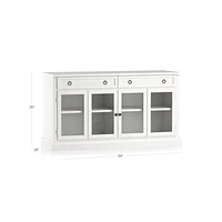 Cameo 64" White Modular Storage Media Console with Glass Doors