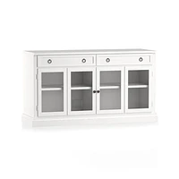 Cameo 64" White Modular Storage Media Console with Glass Doors