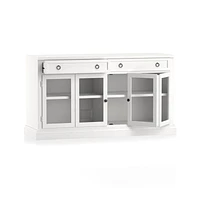 Cameo 64" White Modular Storage Media Console with Glass Doors
