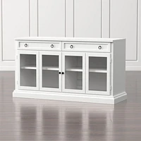Cameo 64" White Modular Storage Media Console with Glass Doors