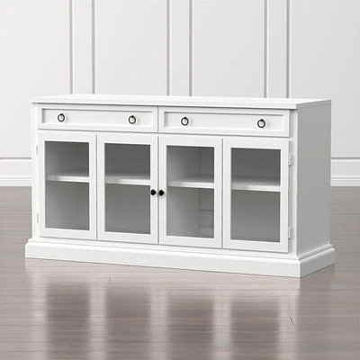 Cameo 64" White Modular Storage Media Console with Glass Doors