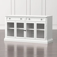 Cameo 64" White Modular Storage Media Console with Glass Doors