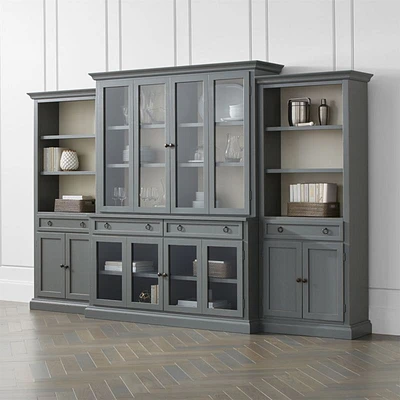 Cameo 4-Piece Modular Grey Glass Door Wall Unit