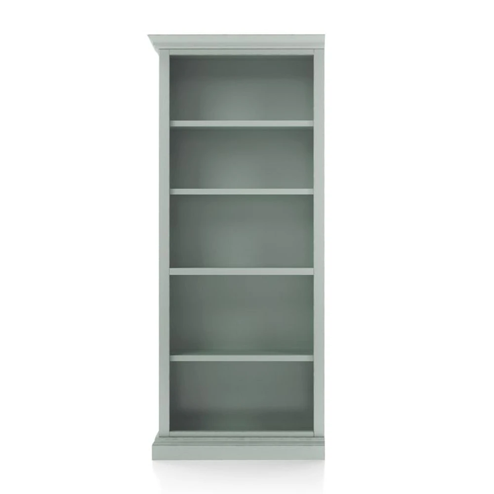 Cameo Blue Grey Open Bookcase with Left Crown