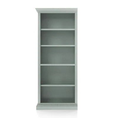 Cameo Blue Grey Open Bookcase with Left Crown