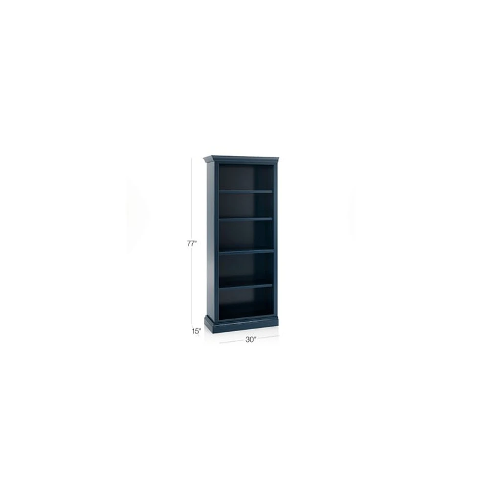Cameo Indigo Open Bookcase with Left Crown