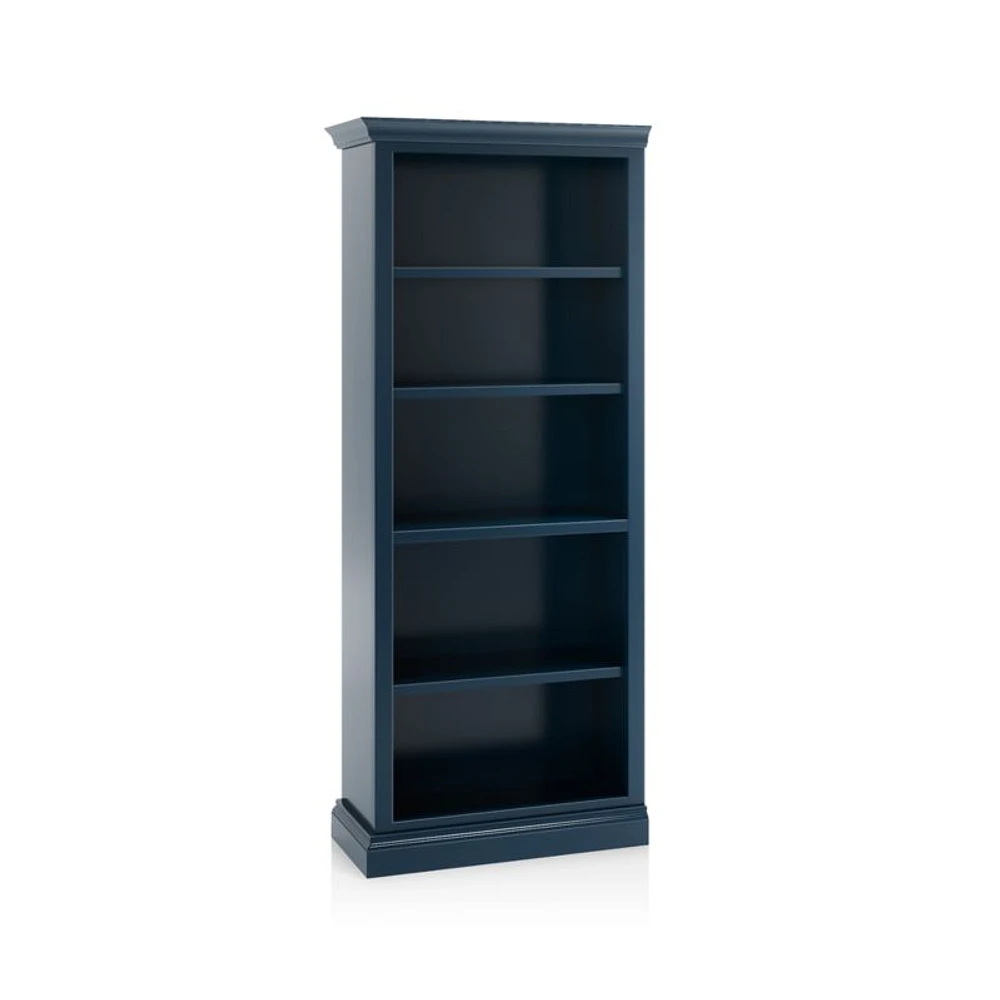 Cameo Indigo Open Bookcase with Left Crown
