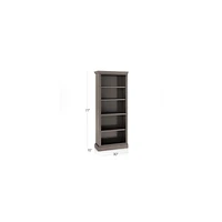 Cameo Grigio Open Bookcase with Left Crown