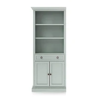 Cameo Blue Grey Storage Bookcase with Left Crown