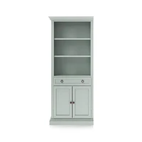 Cameo Blue Grey Storage Bookcase with Left Crown