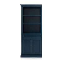 Cameo Indigo Storage Bookcase with Left Crown