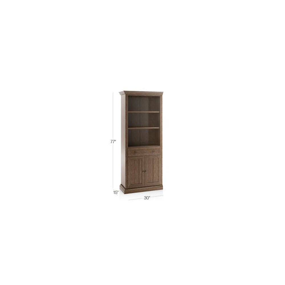 Cameo Nero Noce Storage Bookcase with Left Crown