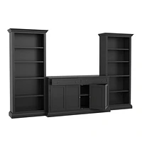 Cameo 3-Piece Modular Bruno Black Storage Media Entertainment Center