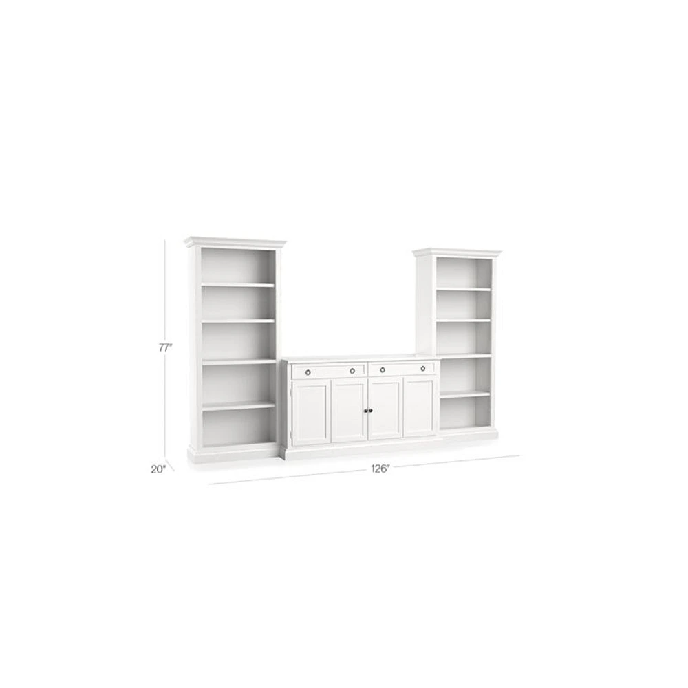 Cameo 3-Piece Modular White Storage Media Entertainment Center