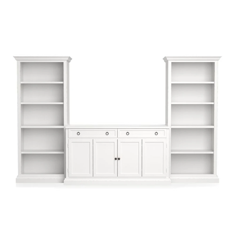 Cameo 3-Piece Modular White Storage Media Entertainment Center