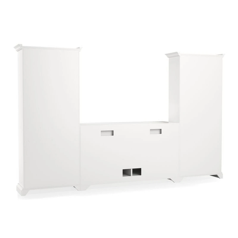 Cameo 3-Piece Modular White Media Entertainment Center with Storage Bookcases