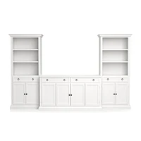 Cameo 3-Piece Modular White Media Entertainment Center with Storage Bookcases