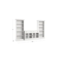 Cameo 3-Piece Modular White Glass Door Storage Media Entertainment Center