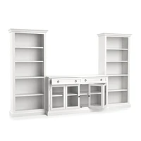 Cameo 3-Piece Modular White Glass Door Storage Media Entertainment Center