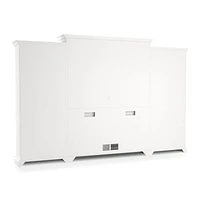 Cameo 4-Piece Modular White Glass Door Wall Unit with Open Bookcases