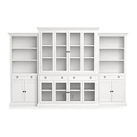 Cameo 4-Piece Modular White Glass Door Wall Unit
