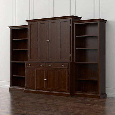 Cameo 4-Piece Aretina Open Bookcase Entertainment Center