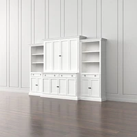 Cameo 4-Piece White Storage Bookcase Entertainment Center