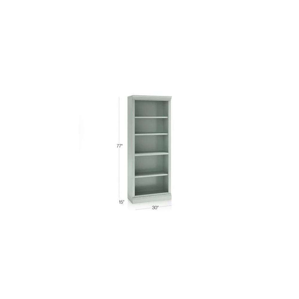 Cameo Blue Grey Open Bookcase with Middle Crown