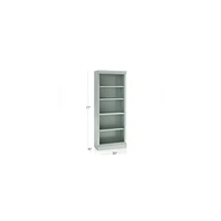 Cameo Blue Grey Open Bookcase with Middle Crown