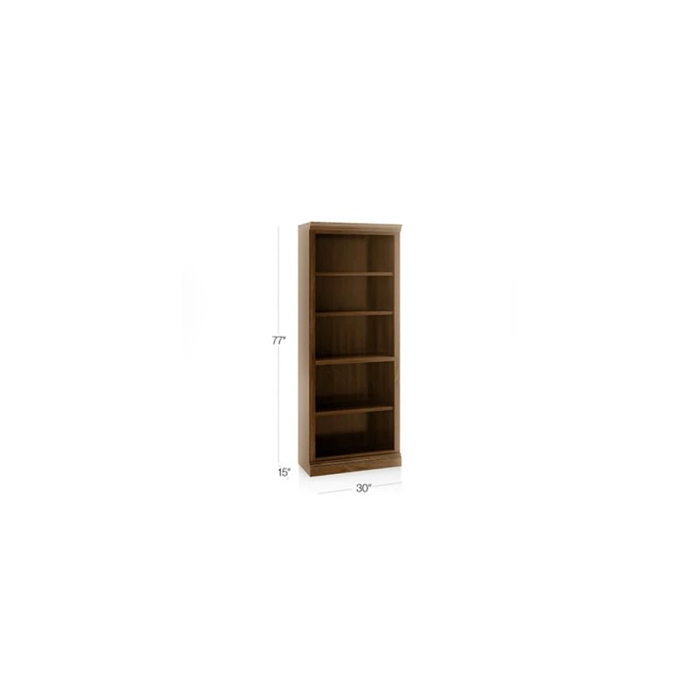 Cameo Nero Noce Open Bookcase with Middle Crown