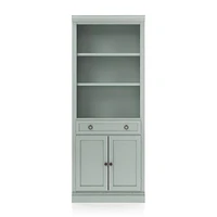 Cameo Blue Grey Storage Bookcase with Middle Crown