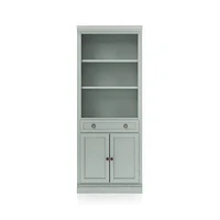 Cameo Blue Grey Storage Bookcase with Middle Crown